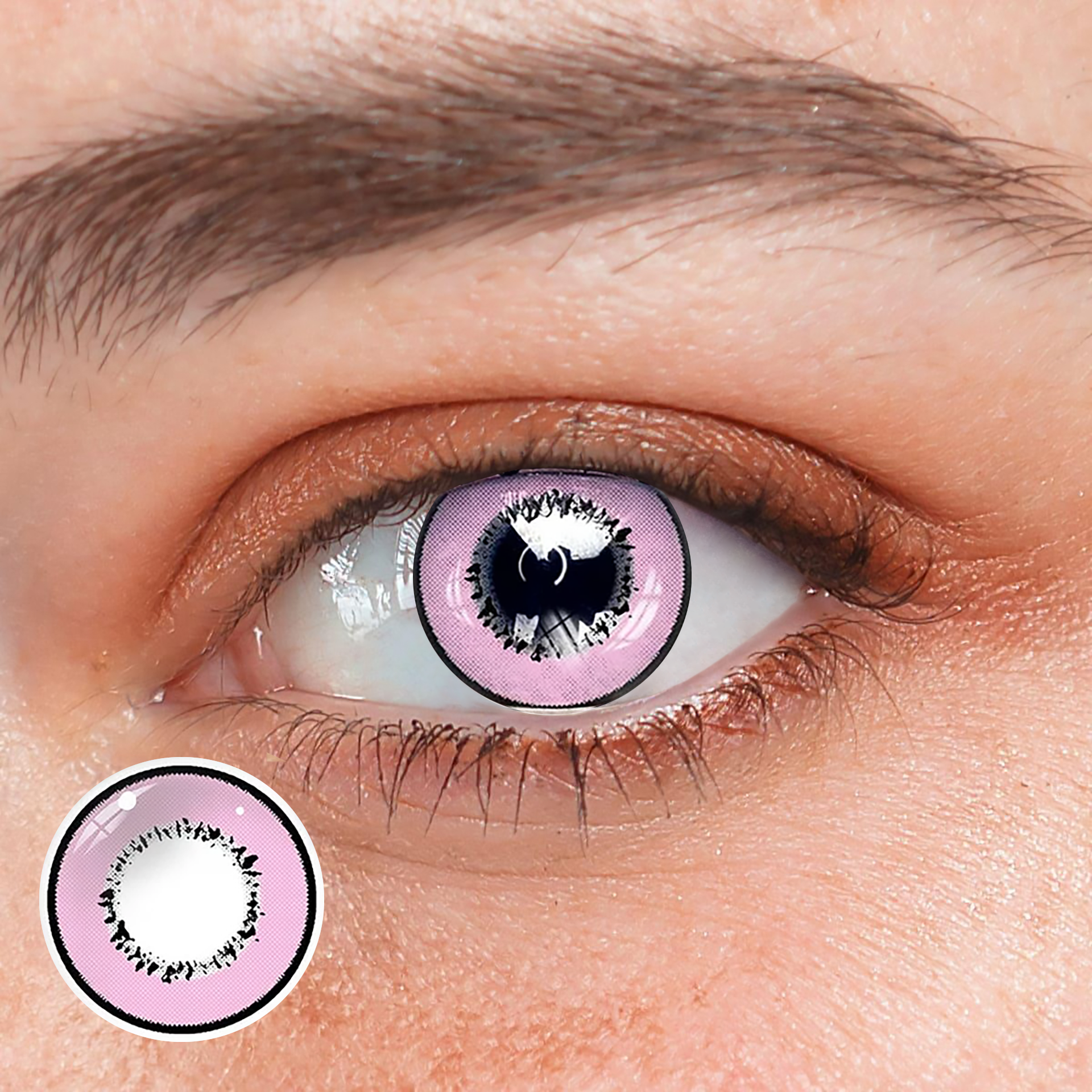 Cosplay Element Pink Prescription Coloured Contact Lenses