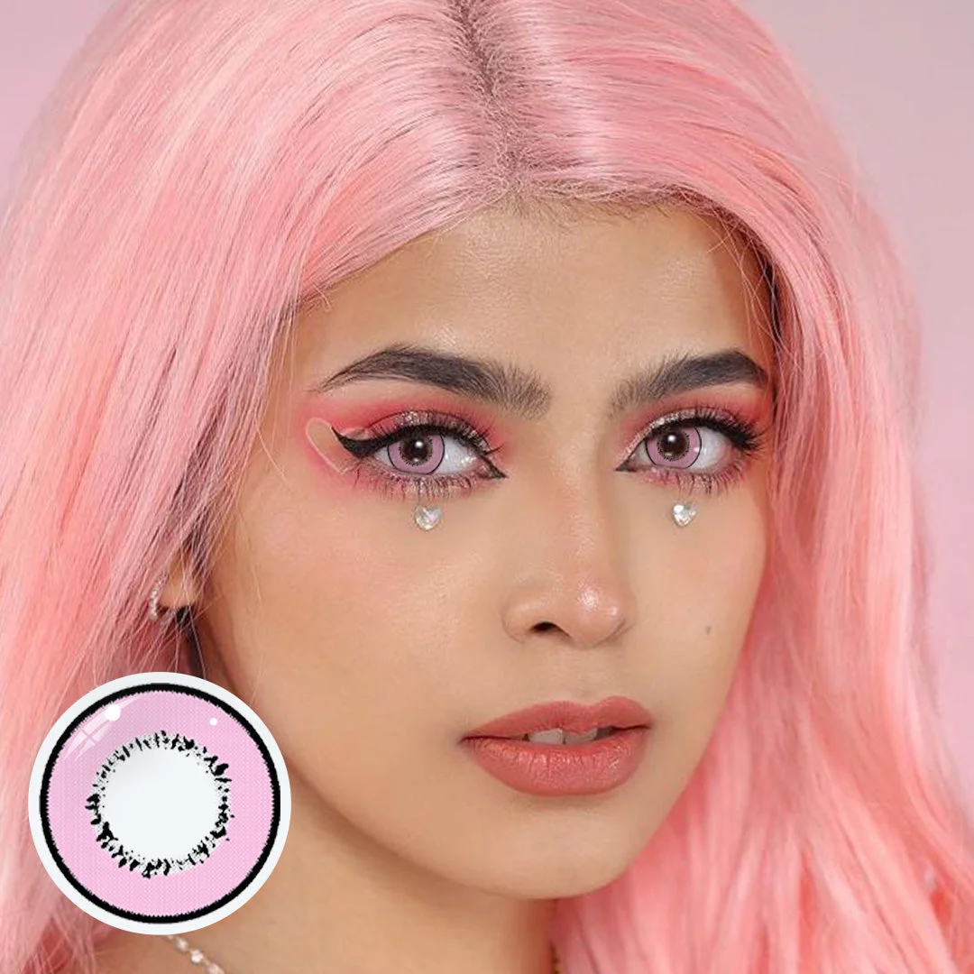 Cosplay Element Pink Prescription Coloured Contact Lenses