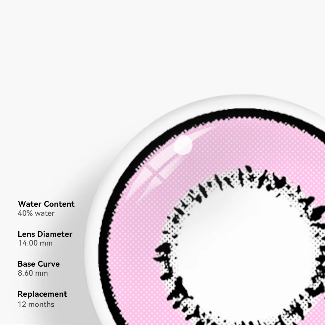 Cosplay Element Pink Prescription Coloured Contact Lenses