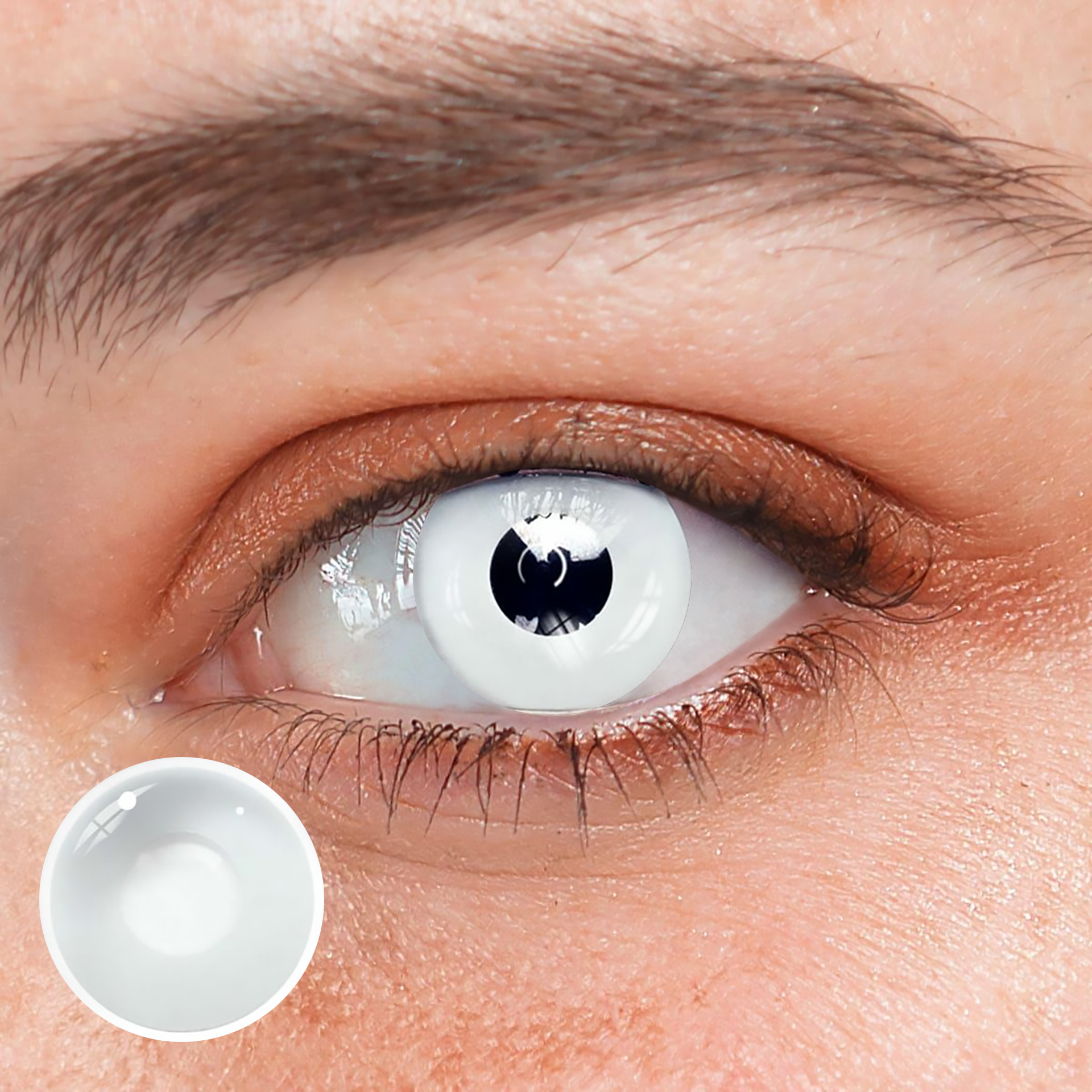 Halloween Whiteout Prescription Coloured Contact Lenses