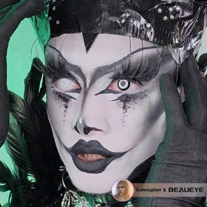 Cosplay Circle Line Black White Coloured Contact Lenses