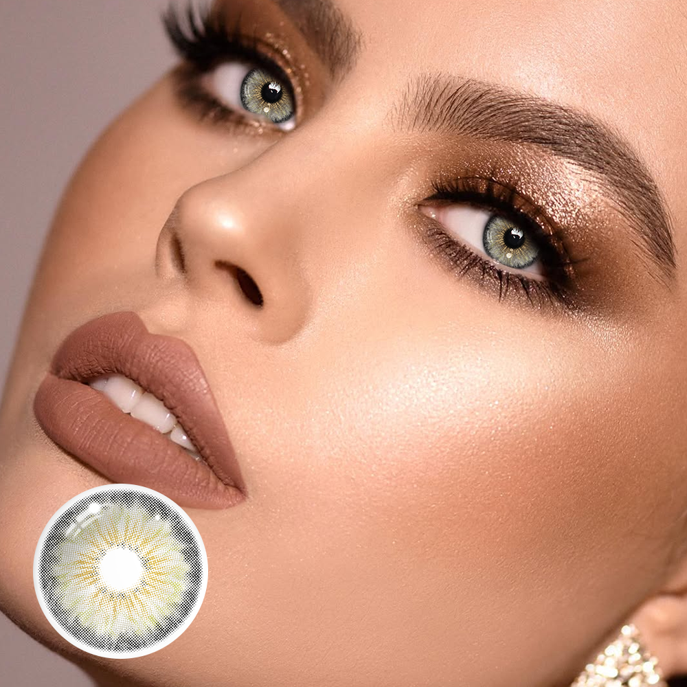 Cyrene Amber Gray Prescription Coloured Contact Lenses