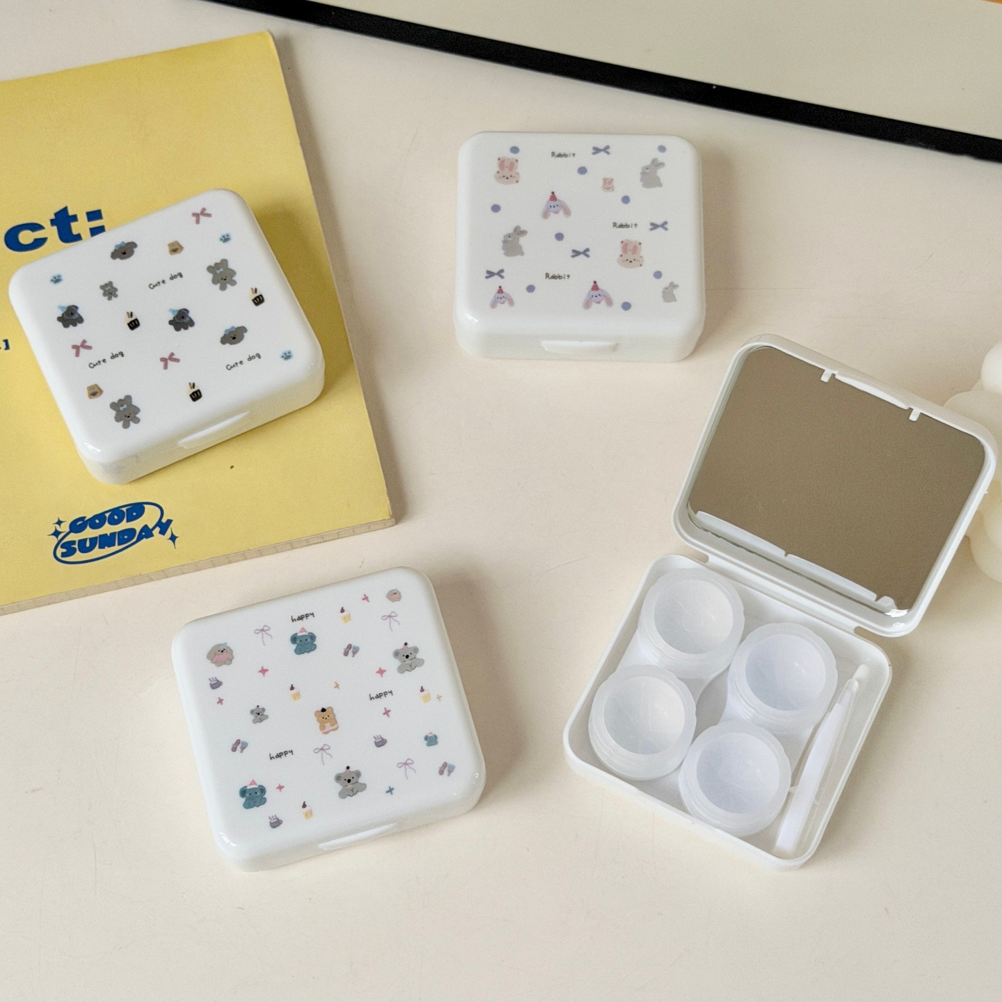 Kawaii Cute Animal Coloured Contact Lens Case