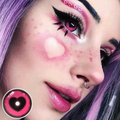 Halloween Starry Sky Anime Yandere Pink Coloured Contact Lenses