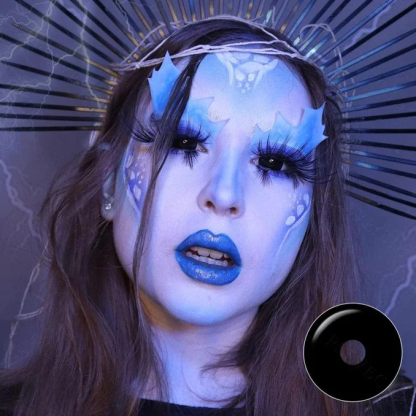 Halloween 17mm Blind Black Sclera Coloured Contact Lenses