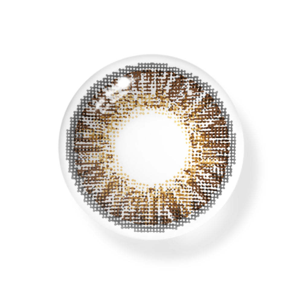 New 3-Tone Hazel Brown Prescription Coloured Contact Lenses