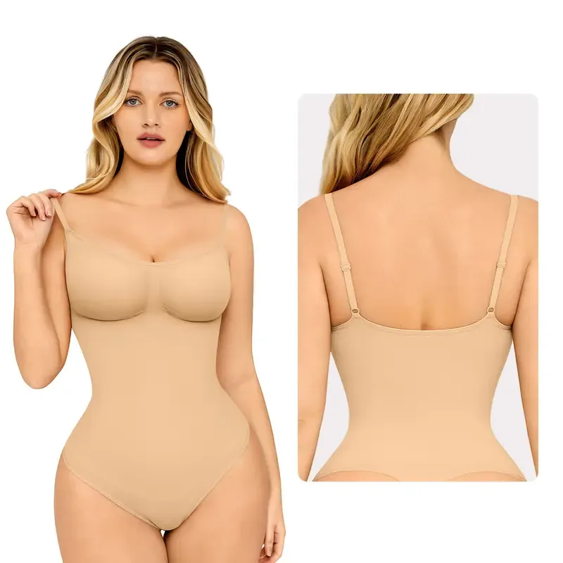 Women's Seamless Shapewear Bodysuit – Slimming, Breathable, Thong – Soft Comfort Fit