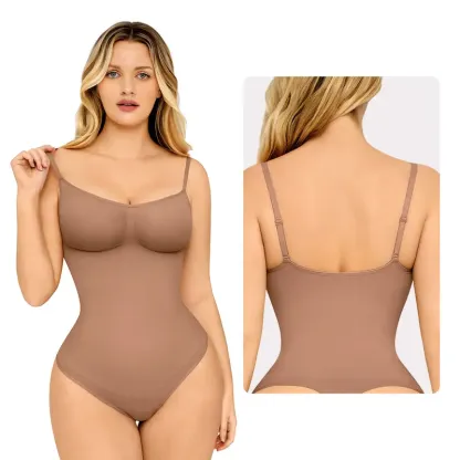 Women's Seamless Shapewear Bodysuit – Slimming, Breathable, Thong – Soft Comfort Fit