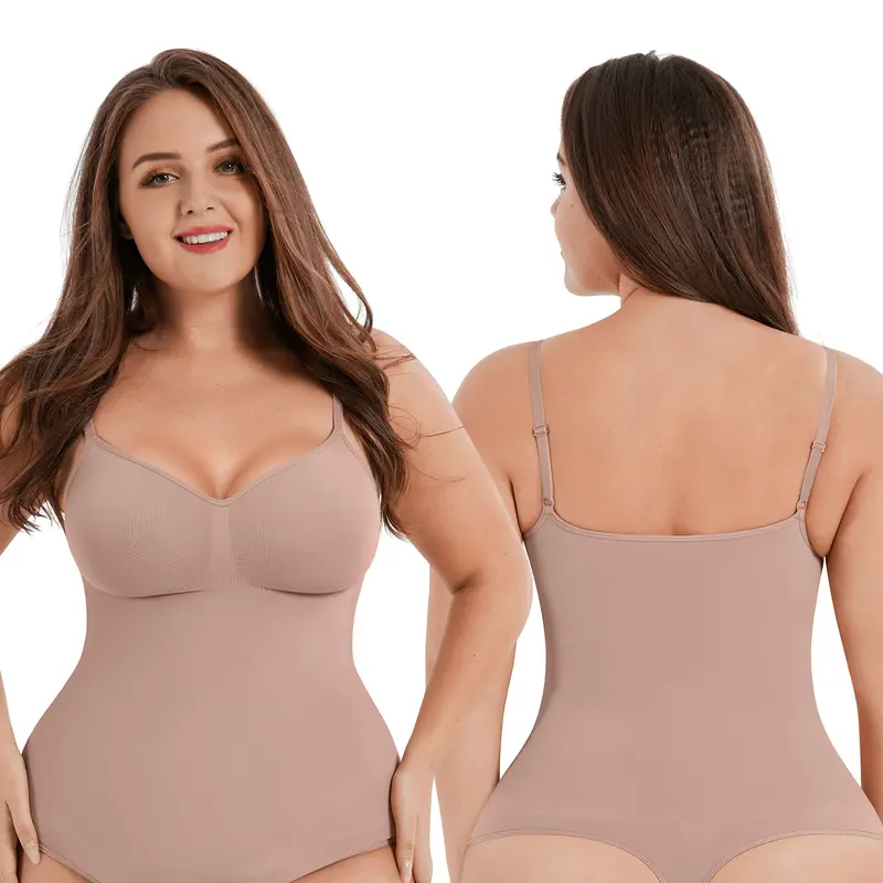 Women's Seamless Shapewear Bodysuit – Slimming, Breathable, Thong – Soft Comfort Fit