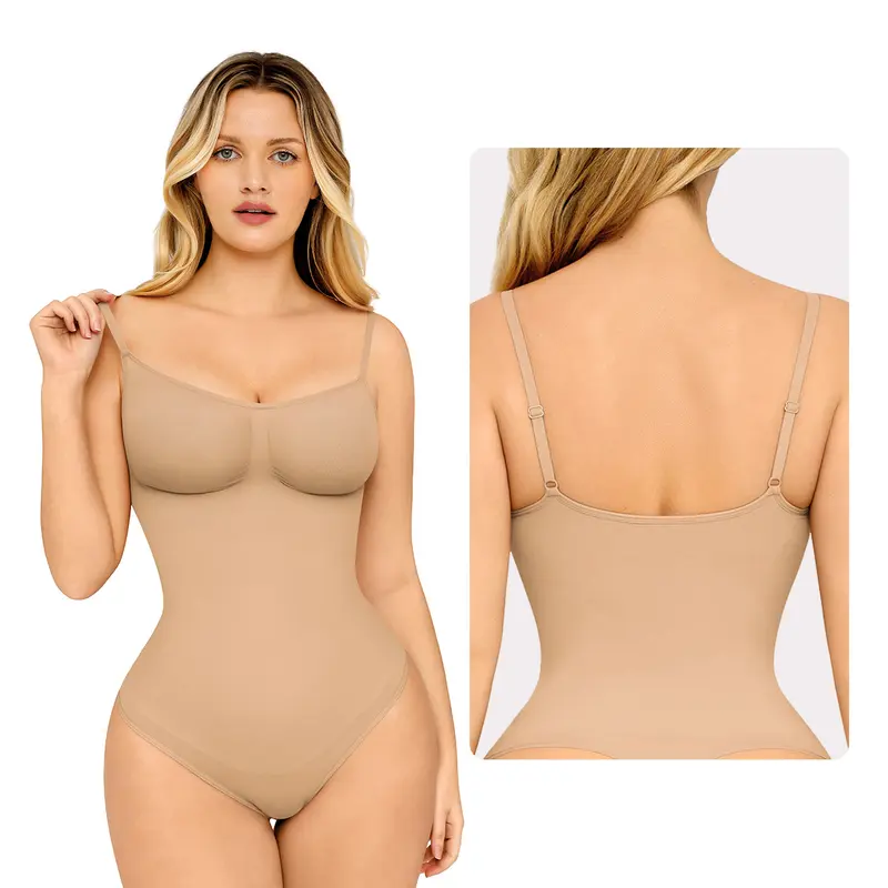 Women's Seamless Shapewear Bodysuit – Slimming, Breathable, Thong – Soft Comfort Fit
