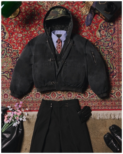 15OZ CANVAS CLASP BOMBER JACKET | WASHED BLACK