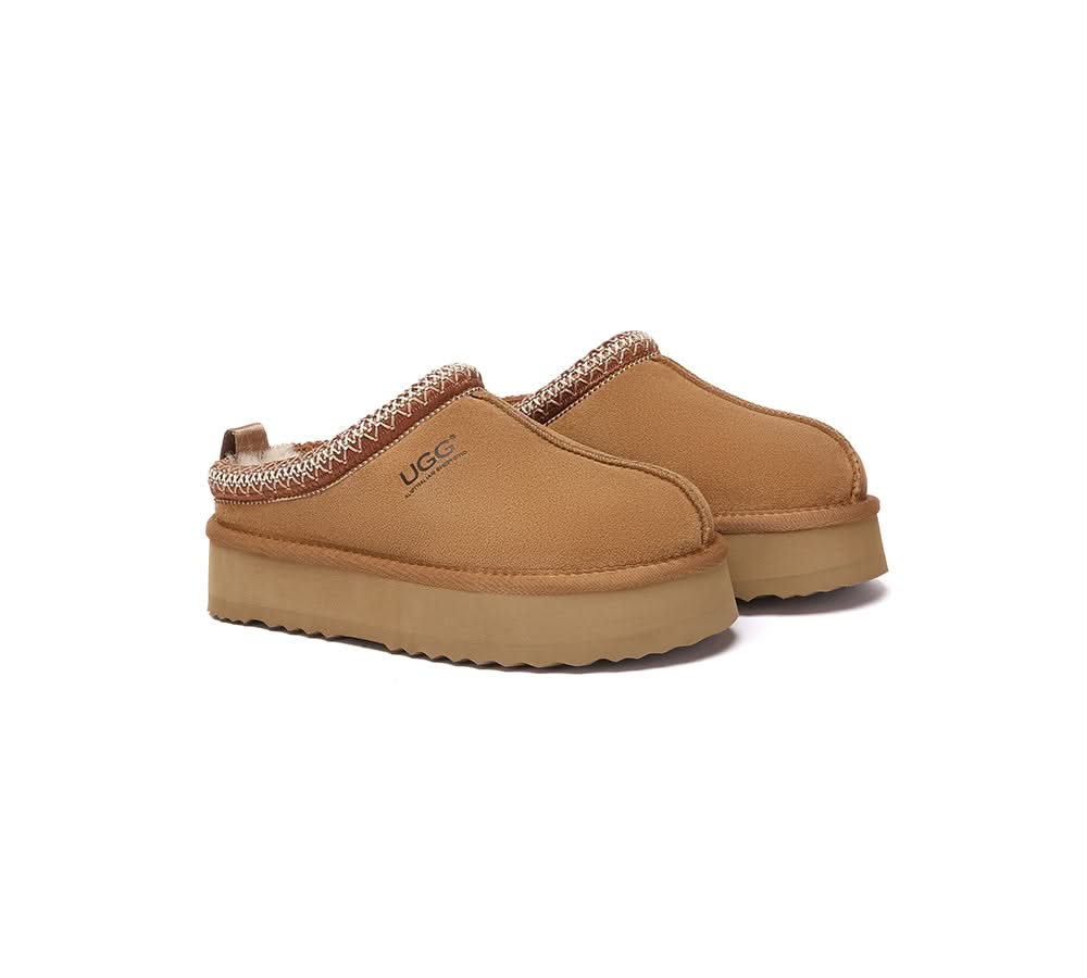 🔥AUSTRALIAN SHEPHERD® UGG Slippers Sheepskin Wool Ankle Platform Tazzy Tay