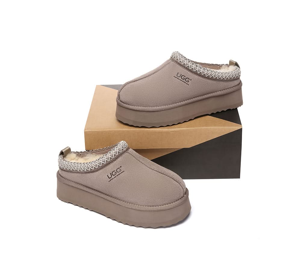 🔥AUSTRALIAN SHEPHERD® UGG Slippers Sheepskin Wool Ankle Platform Tazzy Tay