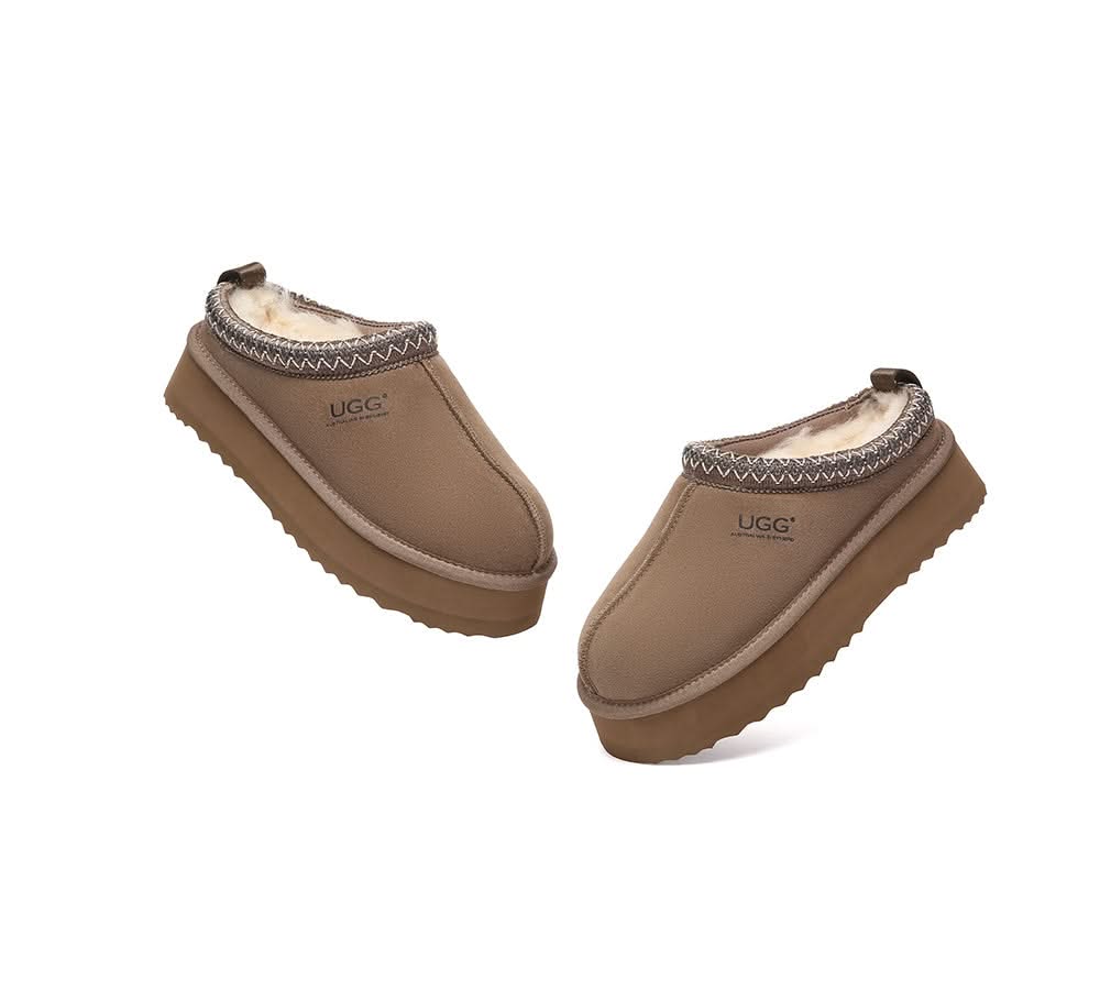 🔥AUSTRALIAN SHEPHERD® UGG Slippers Sheepskin Wool Ankle Platform Tazzy Tay