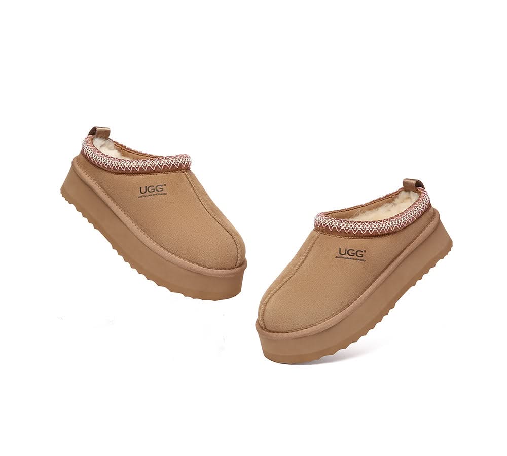 🔥AUSTRALIAN SHEPHERD® UGG Slippers Sheepskin Wool Ankle Platform Tazzy Tay