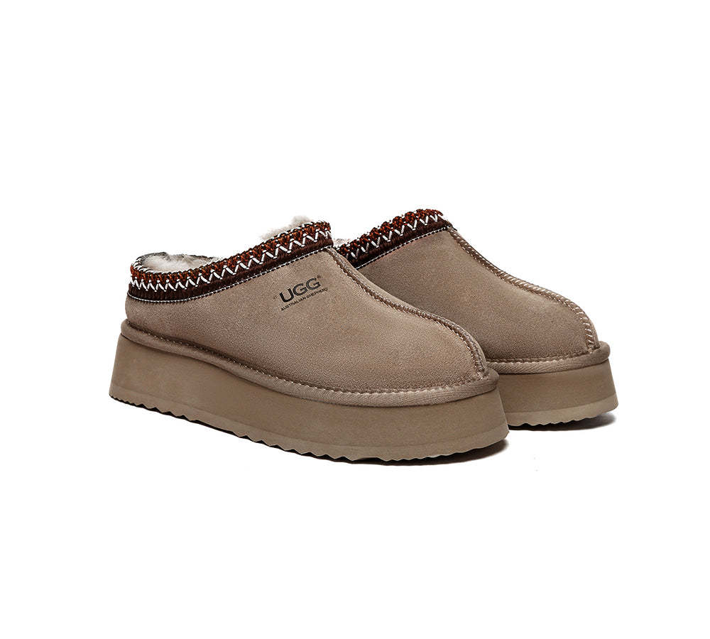 🔥AUSTRALIAN SHEPHERD® UGG Slippers Sheepskin Wool Ankle Platform Tazzy Ventus