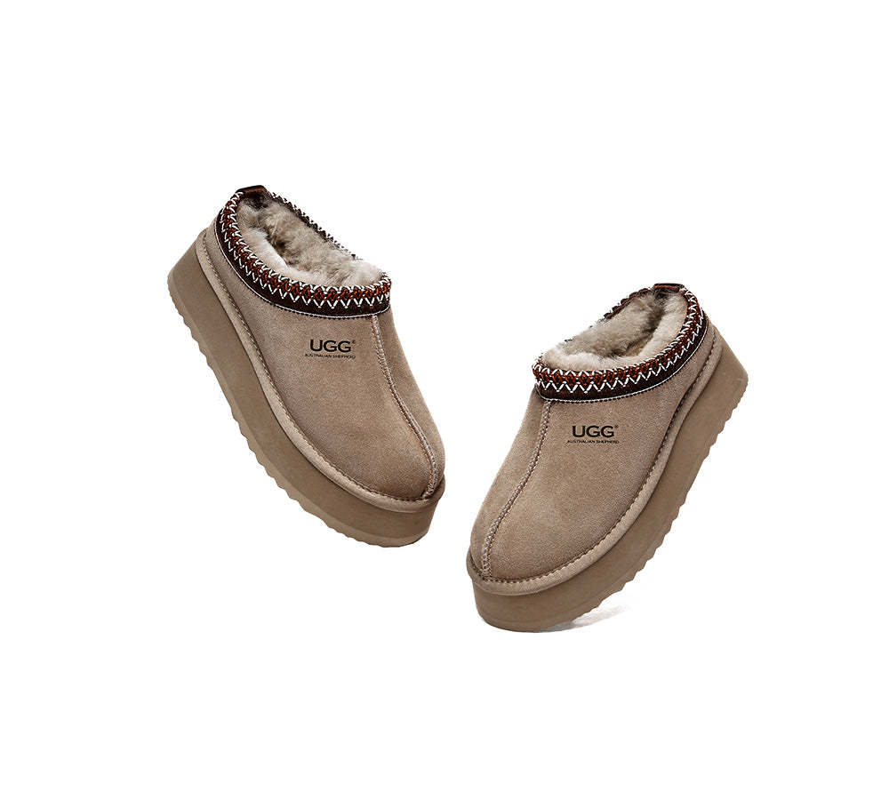 🔥AUSTRALIAN SHEPHERD® UGG Slippers Sheepskin Wool Ankle Platform Tazzy Ventus