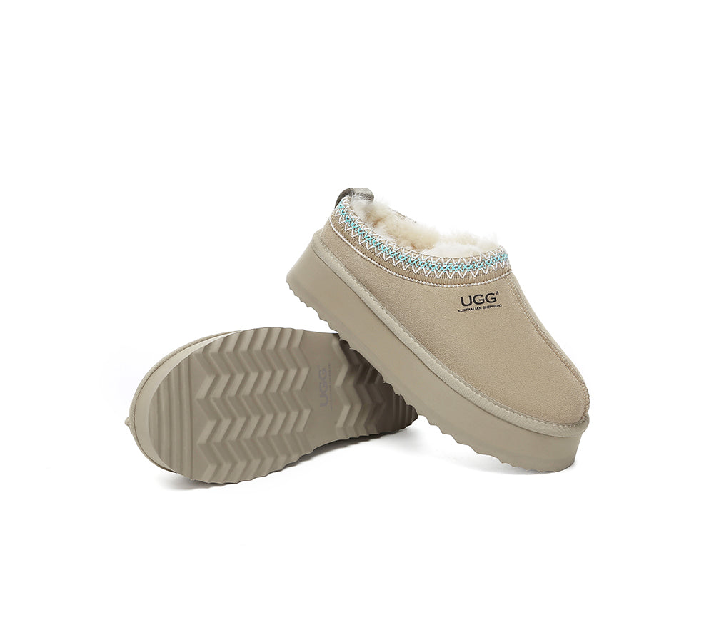 🔥AUSTRALIAN SHEPHERD® UGG Slippers Sheepskin Wool Ankle Platform Tazzy Ventus