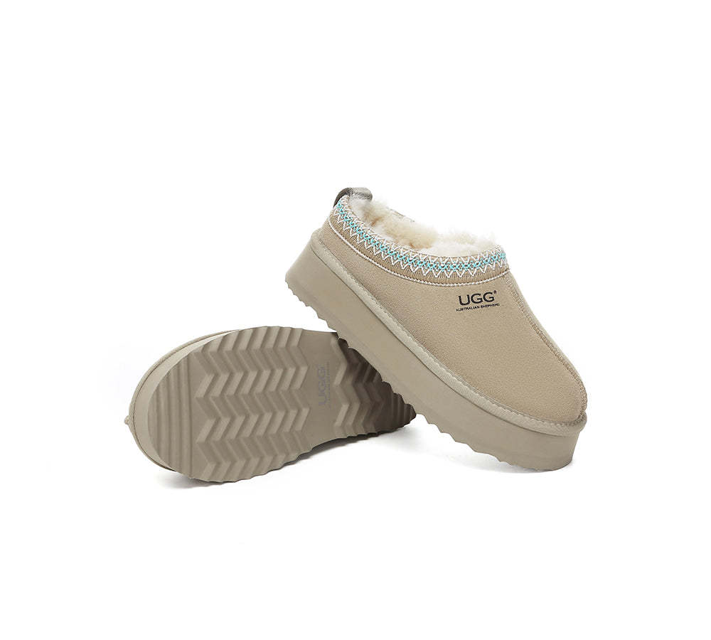 🔥AUSTRALIAN SHEPHERD® UGG Slippers Sheepskin Wool Ankle Platform Tazzy Ventus