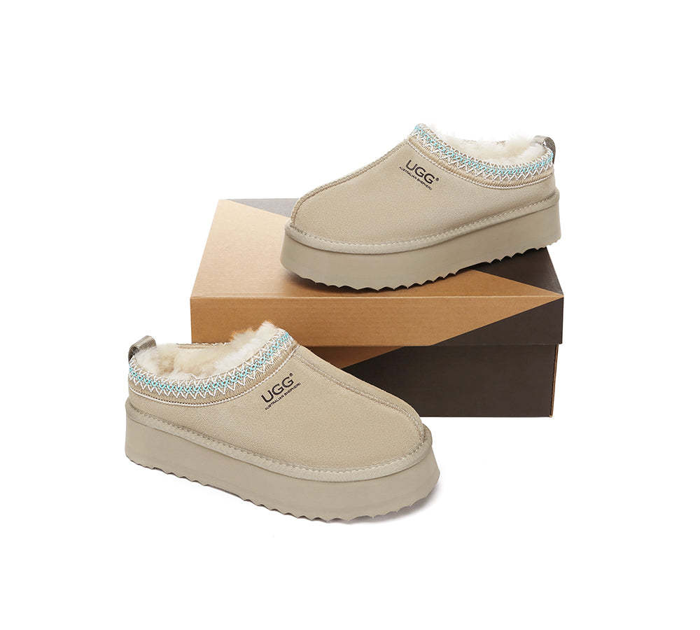 🔥AUSTRALIAN SHEPHERD® UGG Slippers Sheepskin Wool Ankle Platform Tazzy Ventus