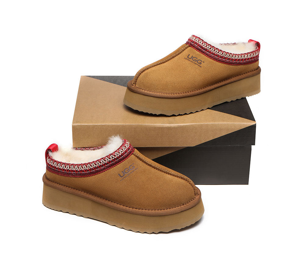 🔥AUSTRALIAN SHEPHERD® UGG Slippers Sheepskin Wool Ankle Platform Tazzy Ventus