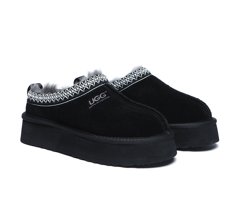 🔥AUSTRALIAN SHEPHERD® UGG Slippers Sheepskin Wool Ankle Platform Tazzy Ventus