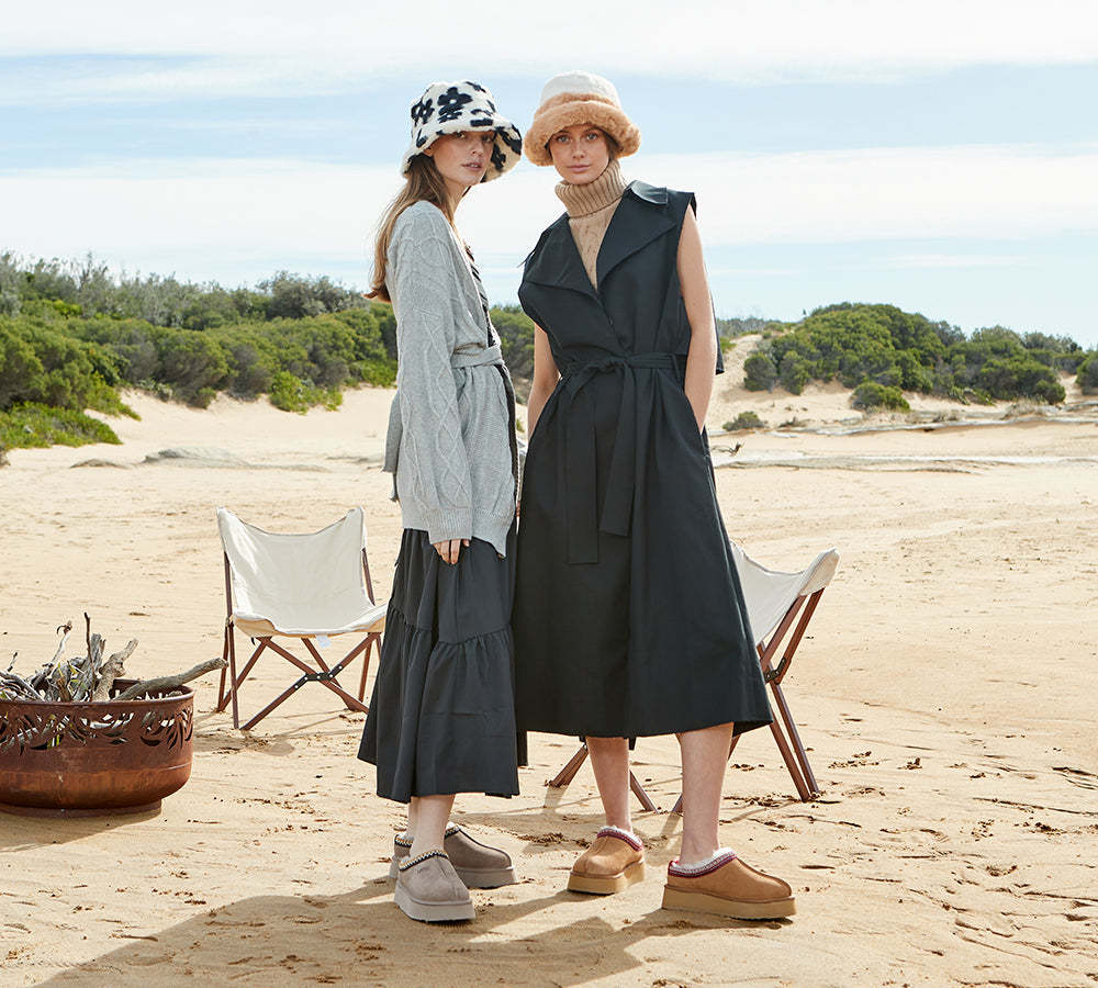 🔥AUSTRALIAN SHEPHERD® UGG Slippers Sheepskin Wool Ankle Platform Tazzy Ventus