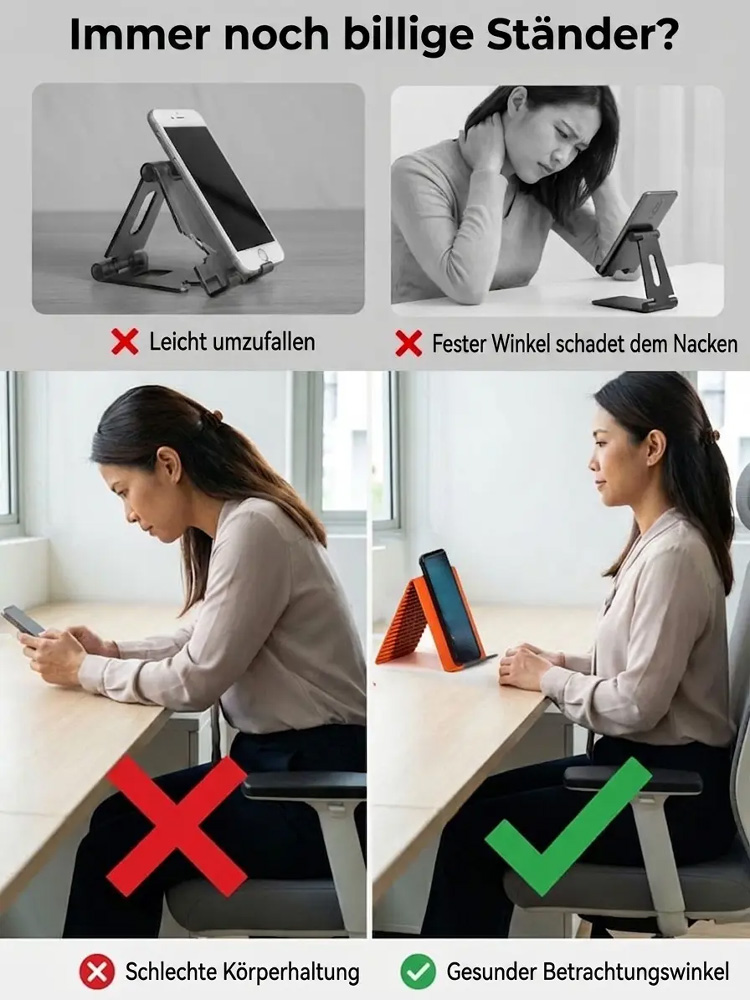 【Alles kann unterstützt werden】Kreativer faltbarer universeller Handyhalter für Faule