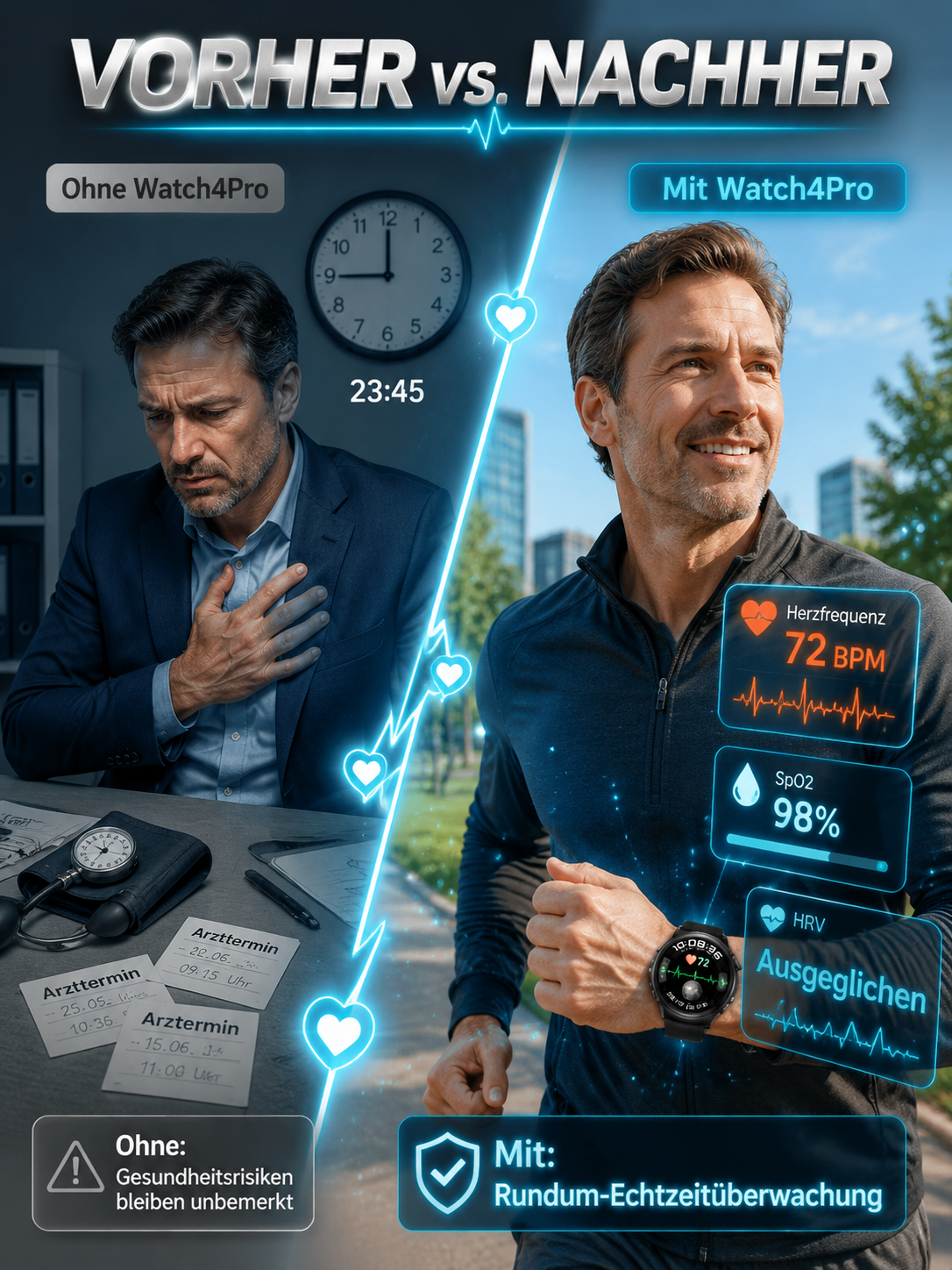 Hightech Smartwatch | 8 Gesundheitswerte 24/7, 13 Sportmodi, IP7 200m Wasserdicht | Nur 1 Stunde zum Jahresniedrigpreis!