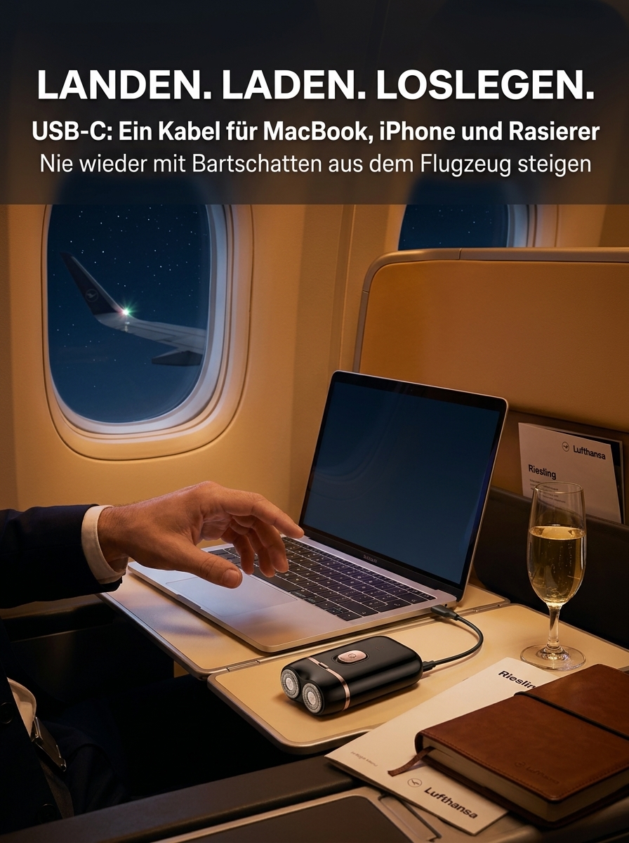 AeroShave™ | Der Ultimative Auto- & Reise-Rasierer (USB-C)