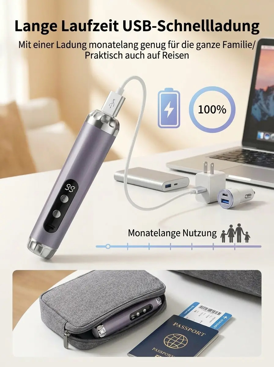 【5-Gang-Geschwindigkeitsregelung】Vollautomatischer elektrischer Hornhautentferner
