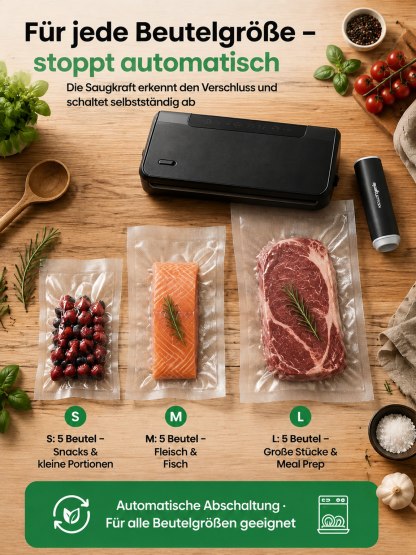 FreshPocket Hand‑Vakuumierer | Hält Lebensmittel 5‑fach länger frisch