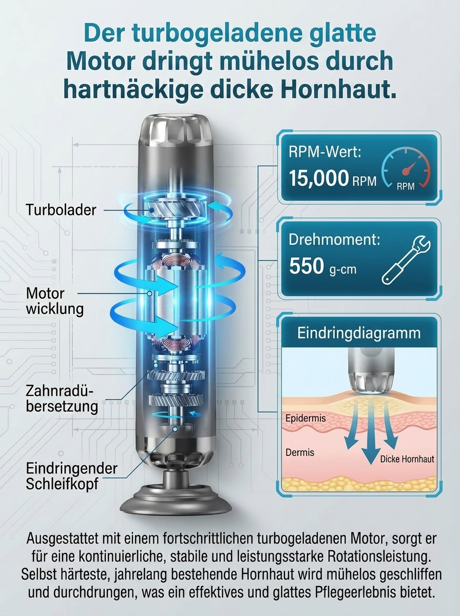 【5-Gang-Geschwindigkeitsregelung】Vollautomatischer elektrischer Hornhautentferner