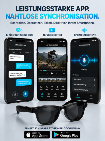 Adaptive AR‑Smart‑Brille | 3‑in‑1 Lesebrille, AR‑Datenbrille & Sonnenbrille in Einem