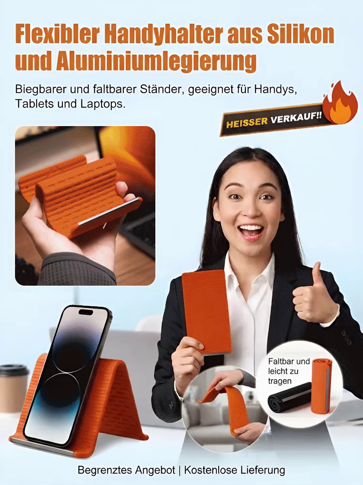 【Alles kann unterstützt werden】Kreativer faltbarer universeller Handyhalter für Faule