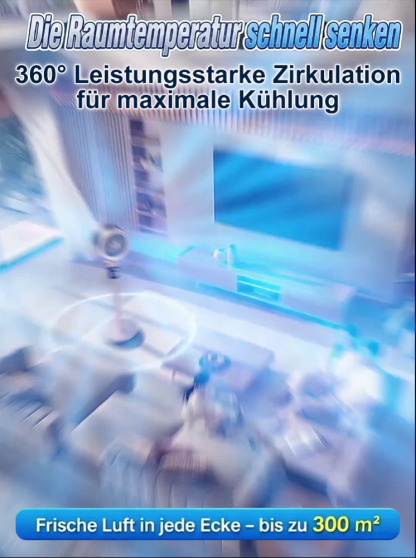 Super Kühlventilator mit Luftzirkulation – 1 Minute auf 20°C, extrem stromsparend, antibakteriell | Jahresrabatt nur heute!