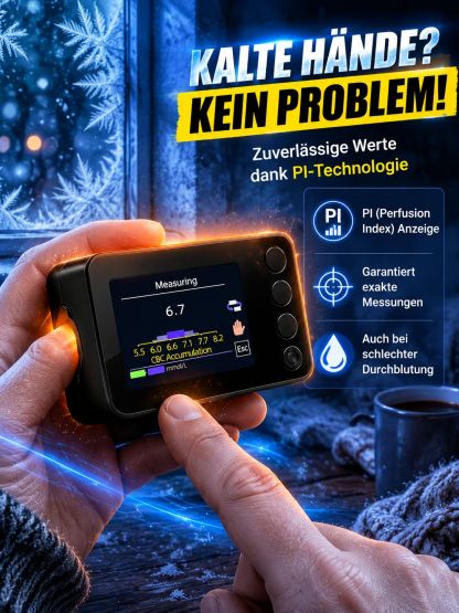 Nicht-invasives Blutzuckermessgerät für Diabetiker – keine Blutentnahme, kein Fingerstich!