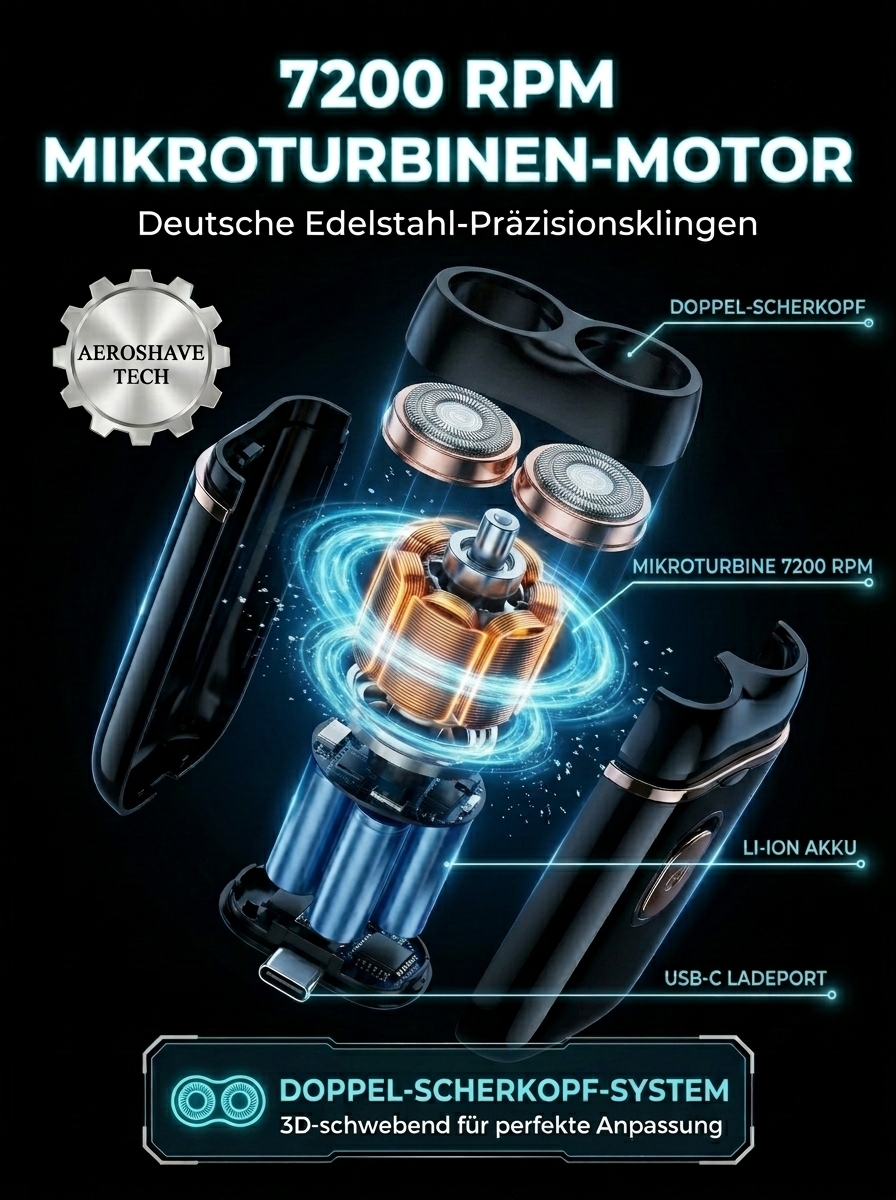 AeroShave™ | Der Ultimative Auto- & Reise-Rasierer (USB-C)