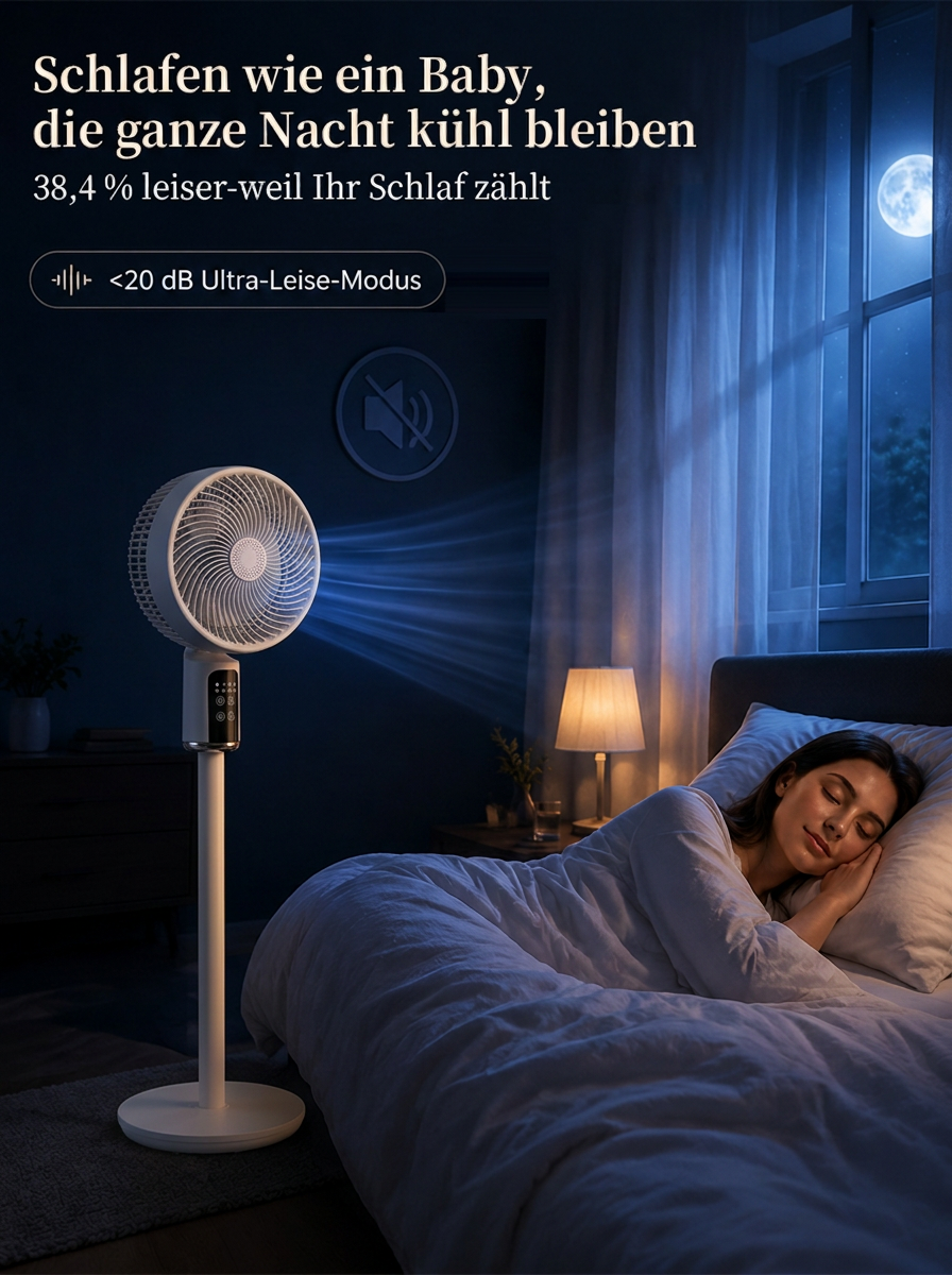Super Kühlventilator mit Luftzirkulation – 1 Minute auf 20°C, extrem stromsparend, antibakteriell | Jahresrabatt nur heute!