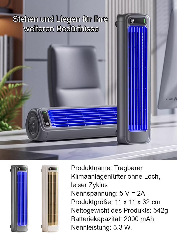 Tragbarer Klimaanlagenlüfter ohne Loch,  leiser Zyklus