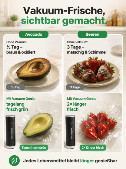 FreshPocket Hand‑Vakuumierer | Hält Lebensmittel 5‑fach länger frisch