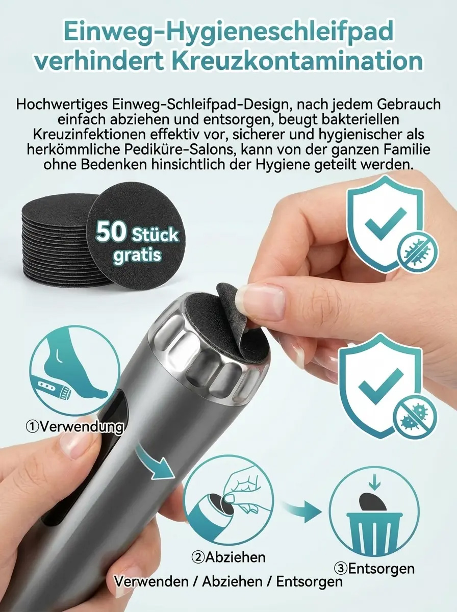 【5-Gang-Geschwindigkeitsregelung】Vollautomatischer elektrischer Hornhautentferner