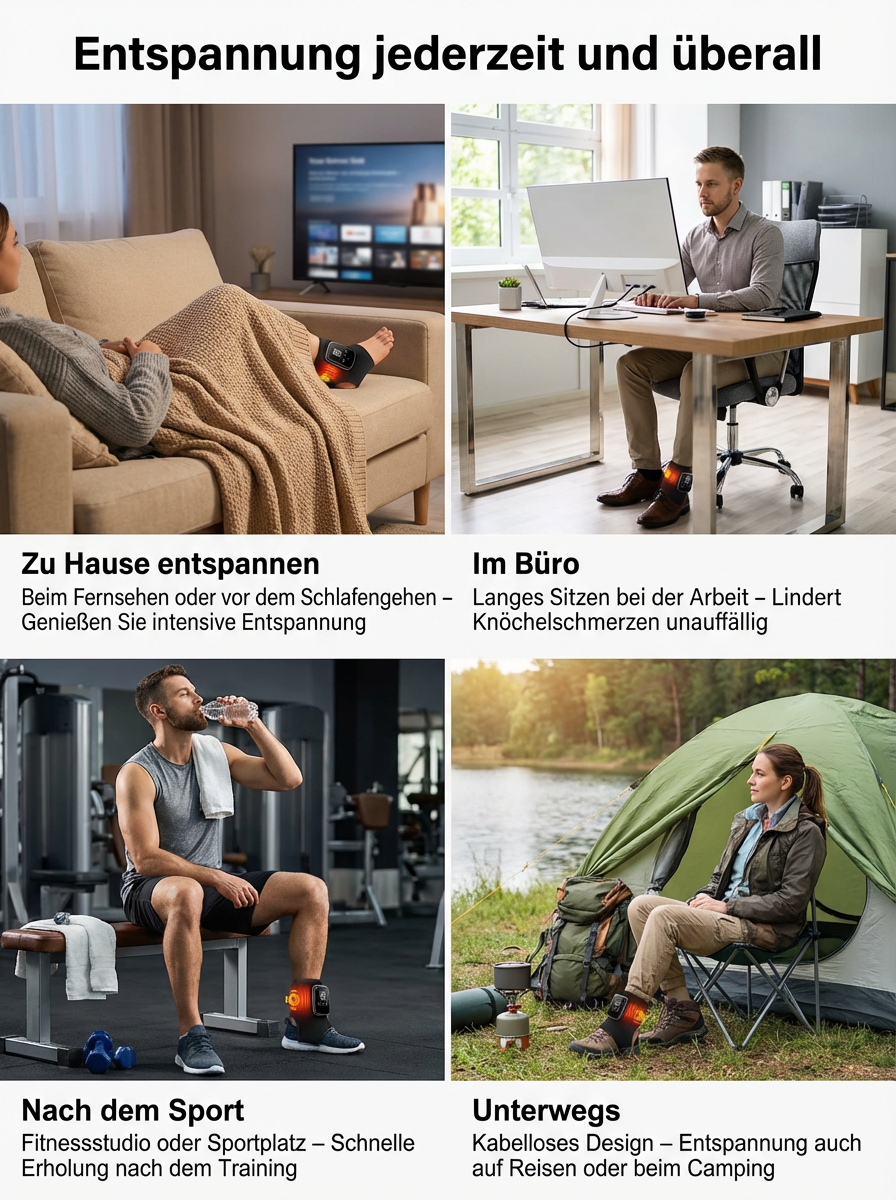 ✨Elektrischer Heiz-Knöchelmassagegerät, verschiedene Massagemodi, lindert Fußschmerzen und Steifheit