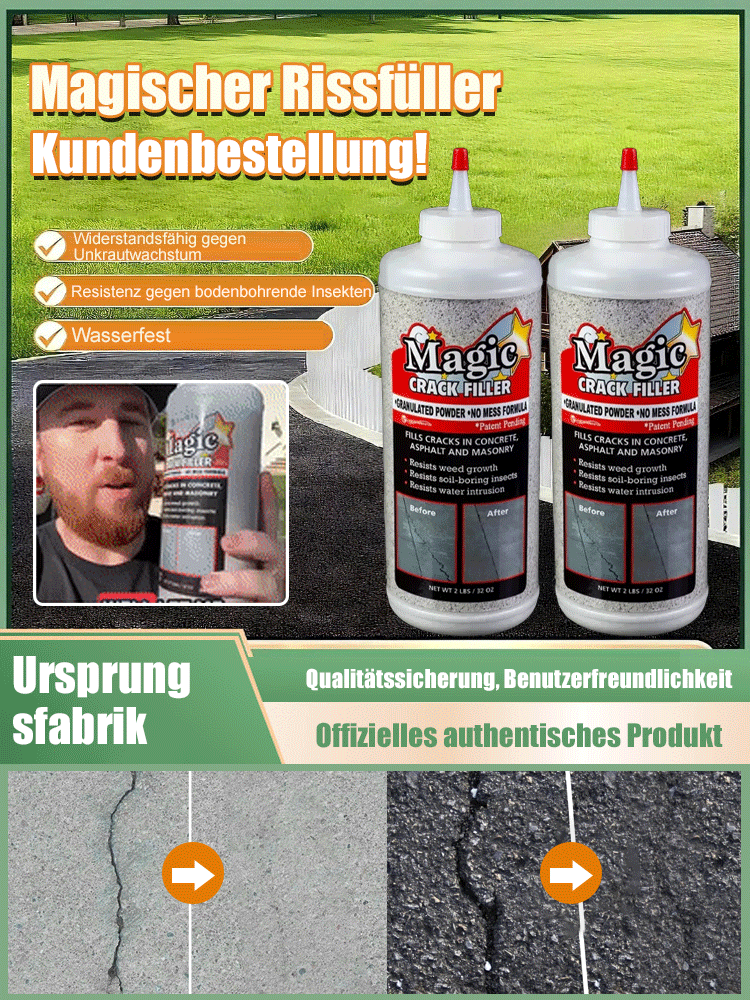 ✅Verfüllung von Beton- / Asphalt- / Mauerwerksrissen, 30 Tage sorgenfreie Testphase