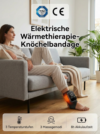 ✨Elektrischer Heiz-Knöchelmassagegerät, verschiedene Massagemodi, lindert Fußschmerzen und Steifheit