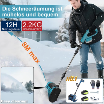 🏠 Leistungsstarke Lithium-Elektro-Schneefräse für den Hausgebrauch, Hochleistungsmotor + breite Reinigungsfläche, mühelos mit dicken Schneemassen fertig