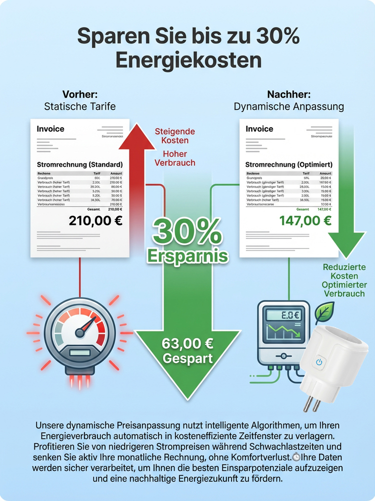 ⚡️Intelligente WiFi-Fernbedienungssteckdose, App-visualisierte Stromverbrauchsdaten, spart 40% Strom pro Jahr