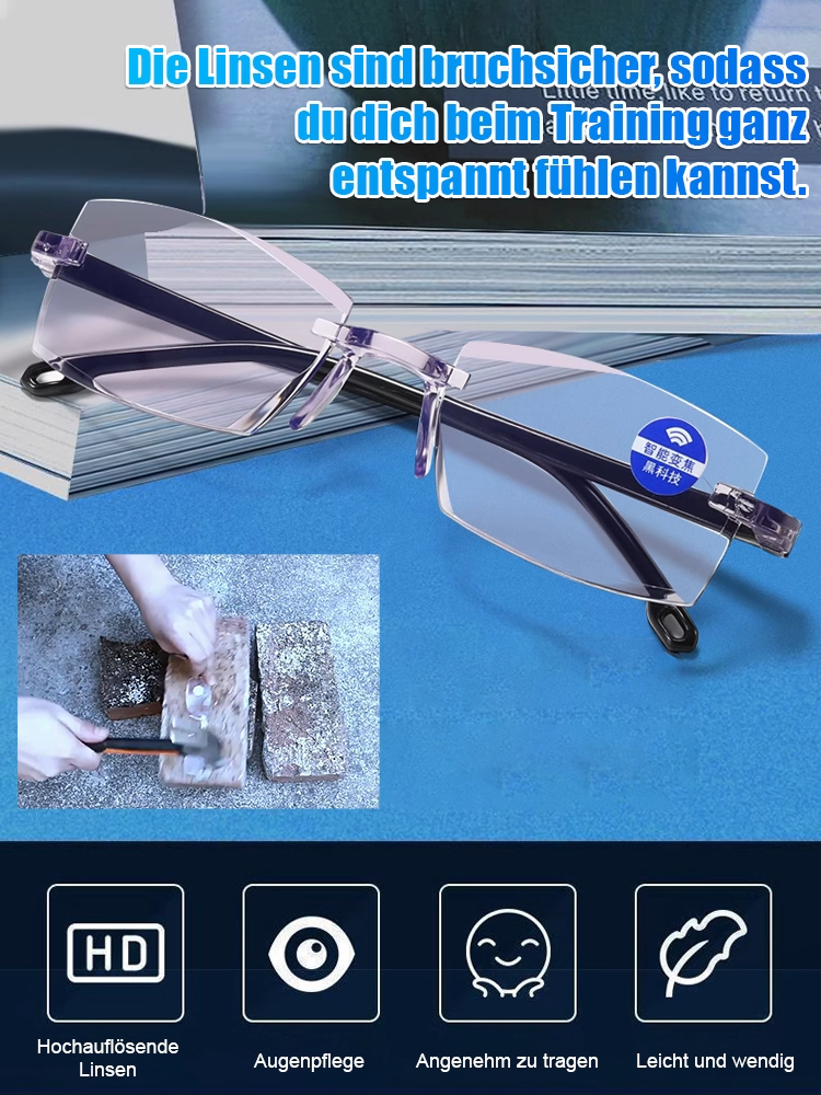 💡 Intelligente Zoom-Lesebrille, 100-700° Anpassung, wissenschaftlich blockiert 98% schädliches Blaulicht