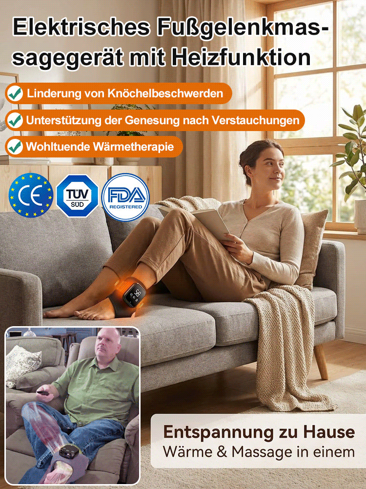 ✨Elektrischer Heiz-Knöchelmassagegerät, verschiedene Massagemodi, lindert Fußschmerzen und Steifheit