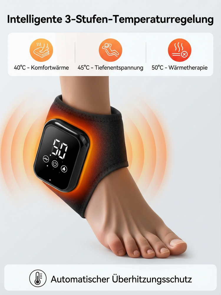 ✨Elektrischer Heiz-Knöchelmassagegerät, verschiedene Massagemodi, lindert Fußschmerzen und Steifheit
